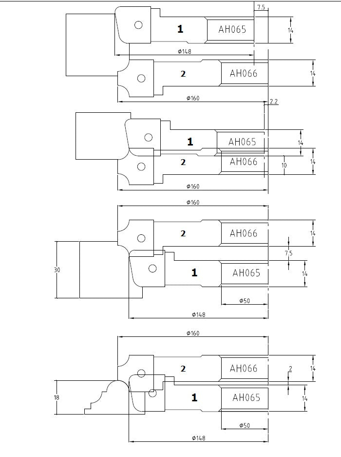 WP 4-delige set profielfrezen Z2 MAN