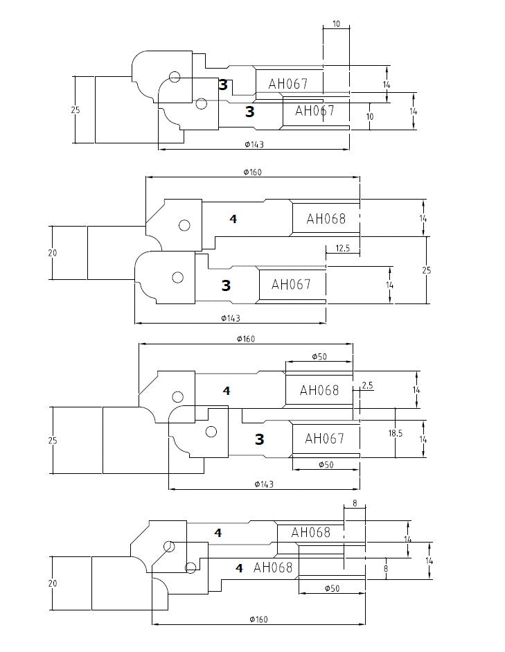 WP 4-delige set profielfrezen Z2 MAN