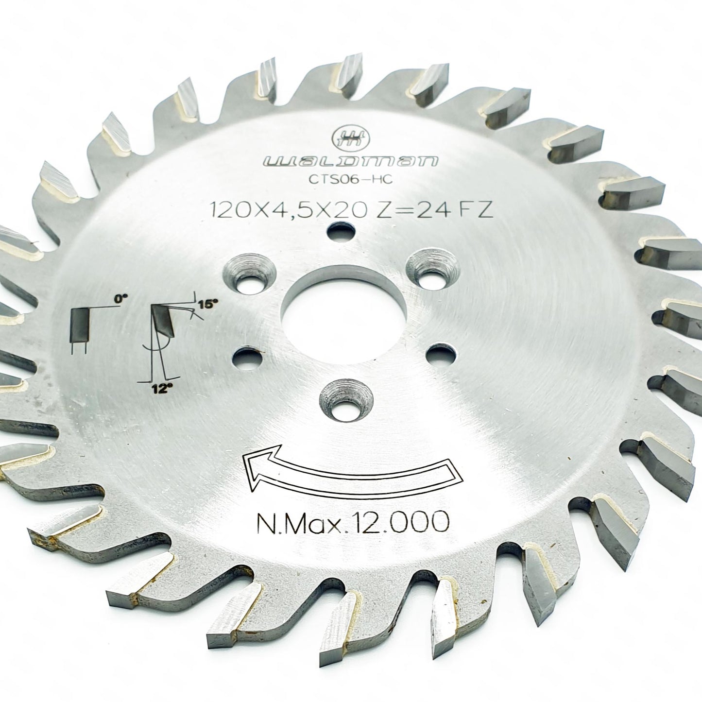 HW groefzaag D120*4.5*20 Z=24F + 3+3/M4/35 <- + -> SCM - HOLZHER