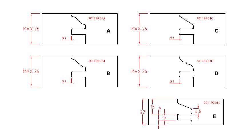 WP profiel/contra-profielbovenfrees Z=2 R (inclusief mes A)