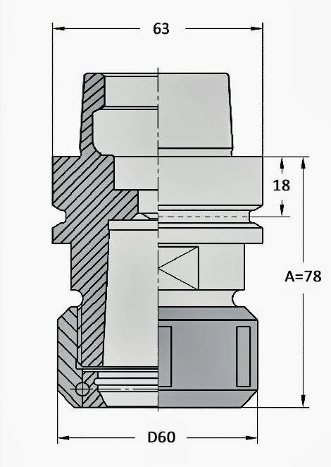 Spantanghouder HSK63E 462E 2-25*78
