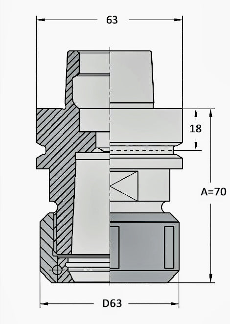 Spantanghouder HSK63F ER40 kogelgelagerd