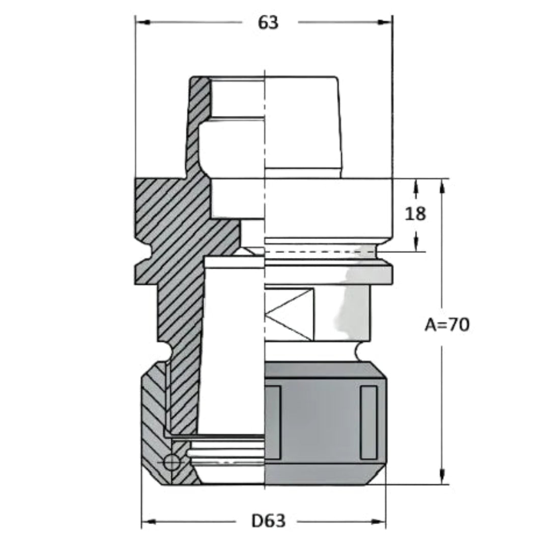 Spantanghouder HSK63F kogelgelagerd