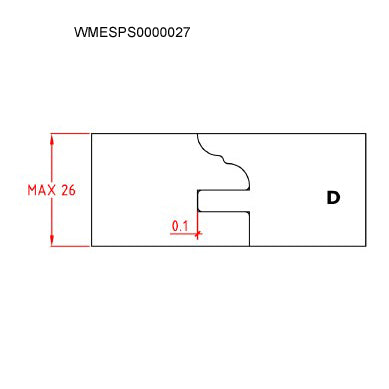 HW profielmessen (2 st.) pr.D AM913 voor WMEKAS0000009 (profiel & contra-profiel voor keukendeurtjes)