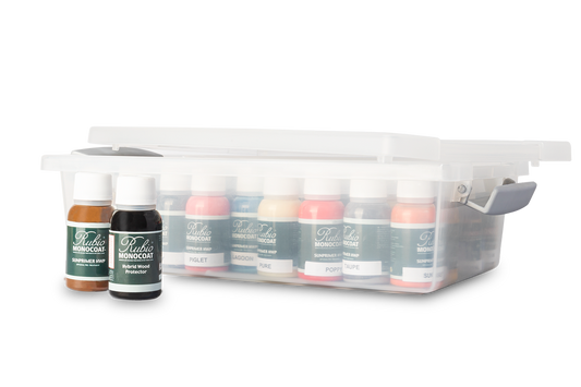 Rubio Monocoat Hybrid Wood Protector/SunPrimer - stalenset 40 kleuren plastic flesje 20 ml