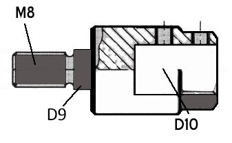 Boorhouder M8 + pasring d9