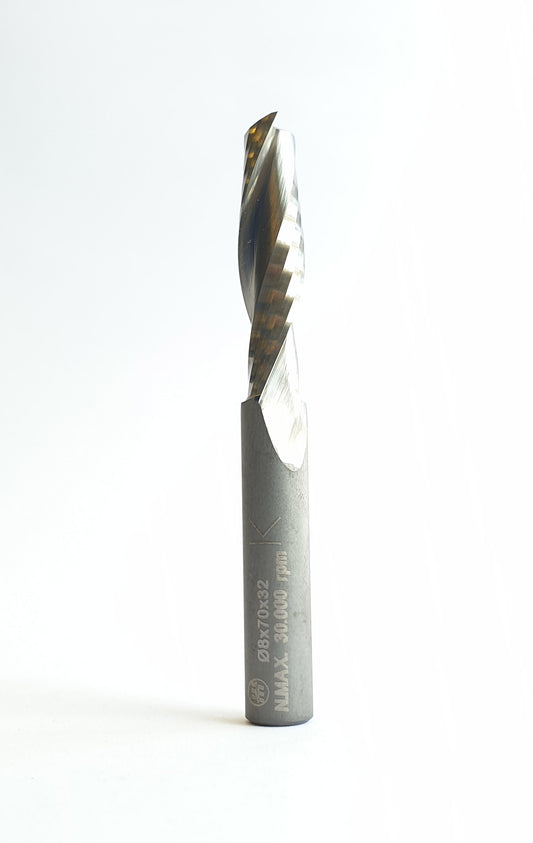VHW spiraalbovenfrees Kolf 8mm Z=2 R POS