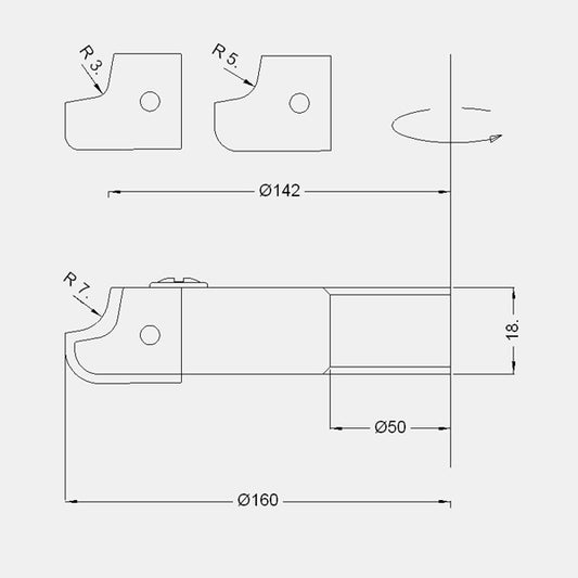 HW profielmessen (2 st.) R=7 voor WMEKAS0000003
